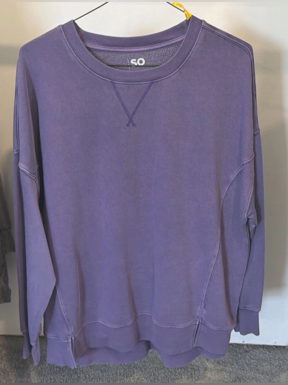 SO Clothing Women’s Classic Crewneck Pullover Sweatshirt Purple Size XL NEW